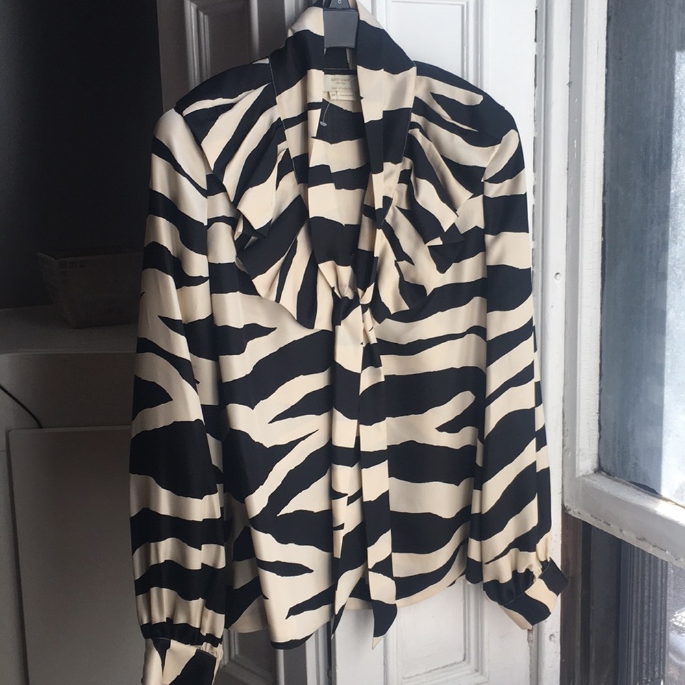 Fun Zebra Print Silk Blouse